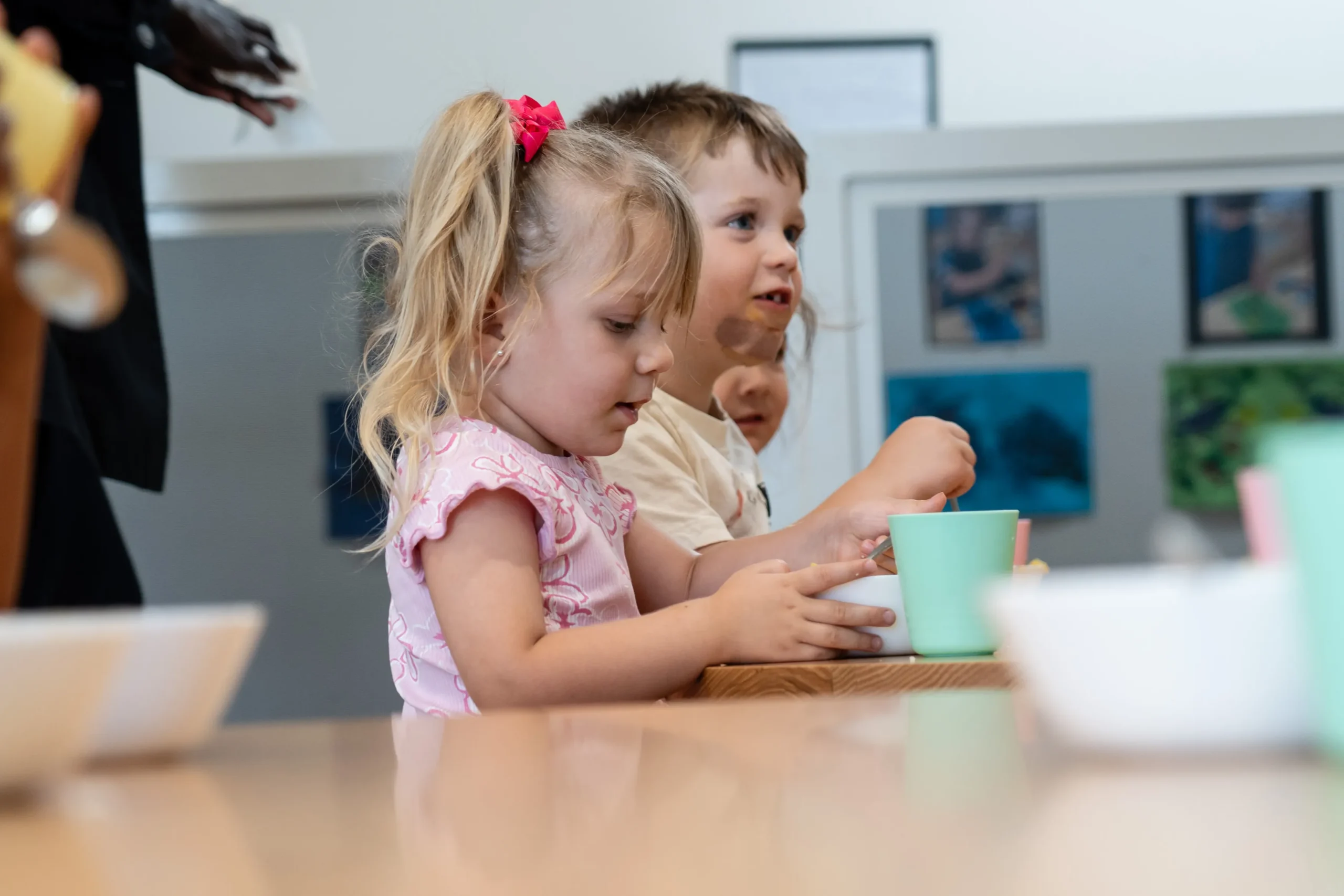 Two happy children playing